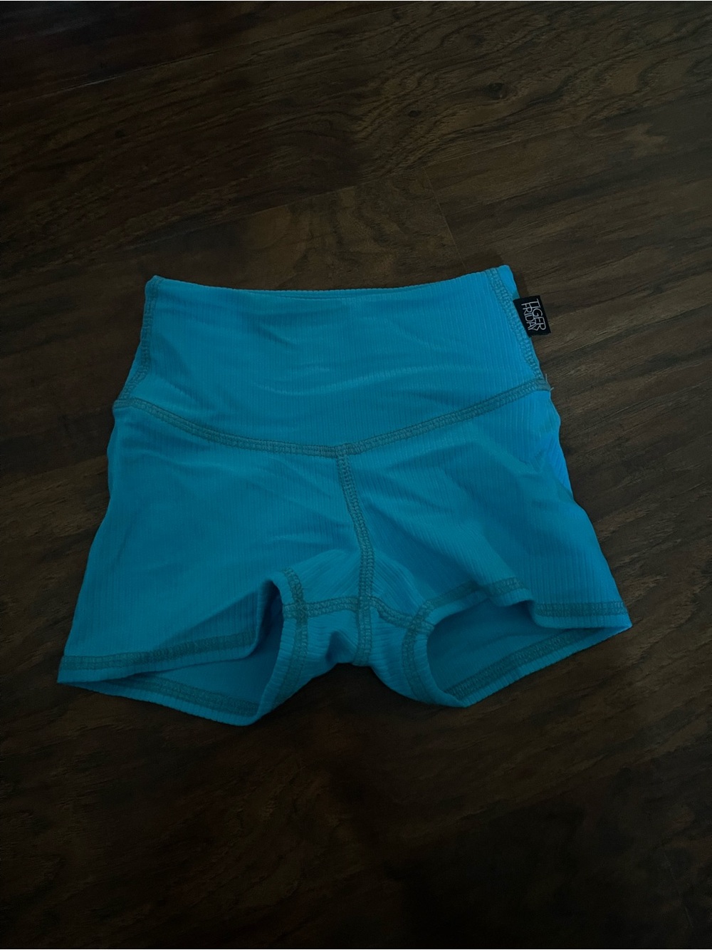 Tiger Friday Ribbed Shorties Bootie Shorts in Surf Blue